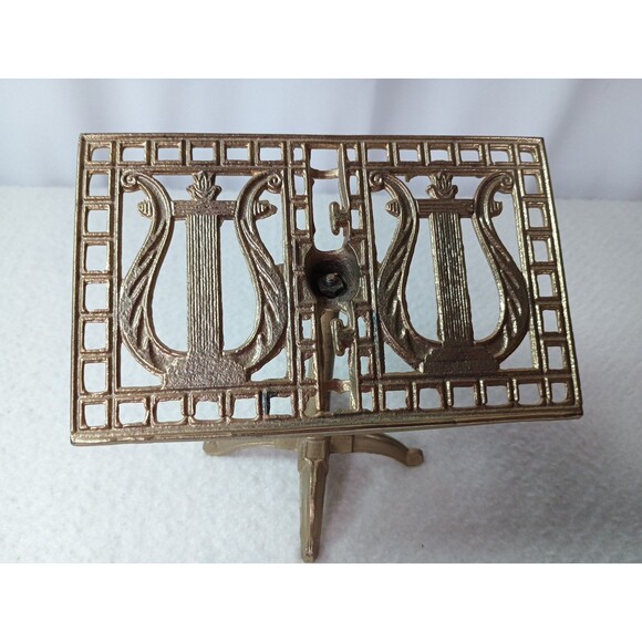 Vintage Brass Metal Tabletop Music Stand or Photo Display Easel 7"H Recipe cards - Picture 7 of 8